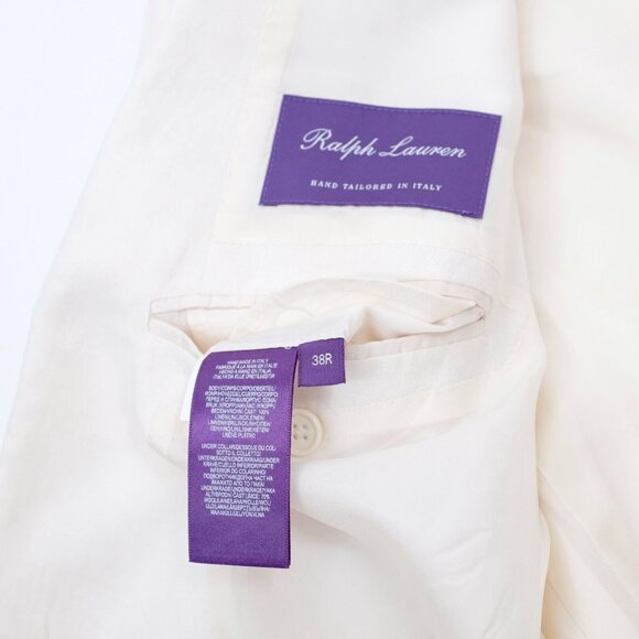 Ralph Lauren Purple Label Dinner Jacket Blazer 38R Kent Shawl Collar Linen cream - Picture 4 of 15